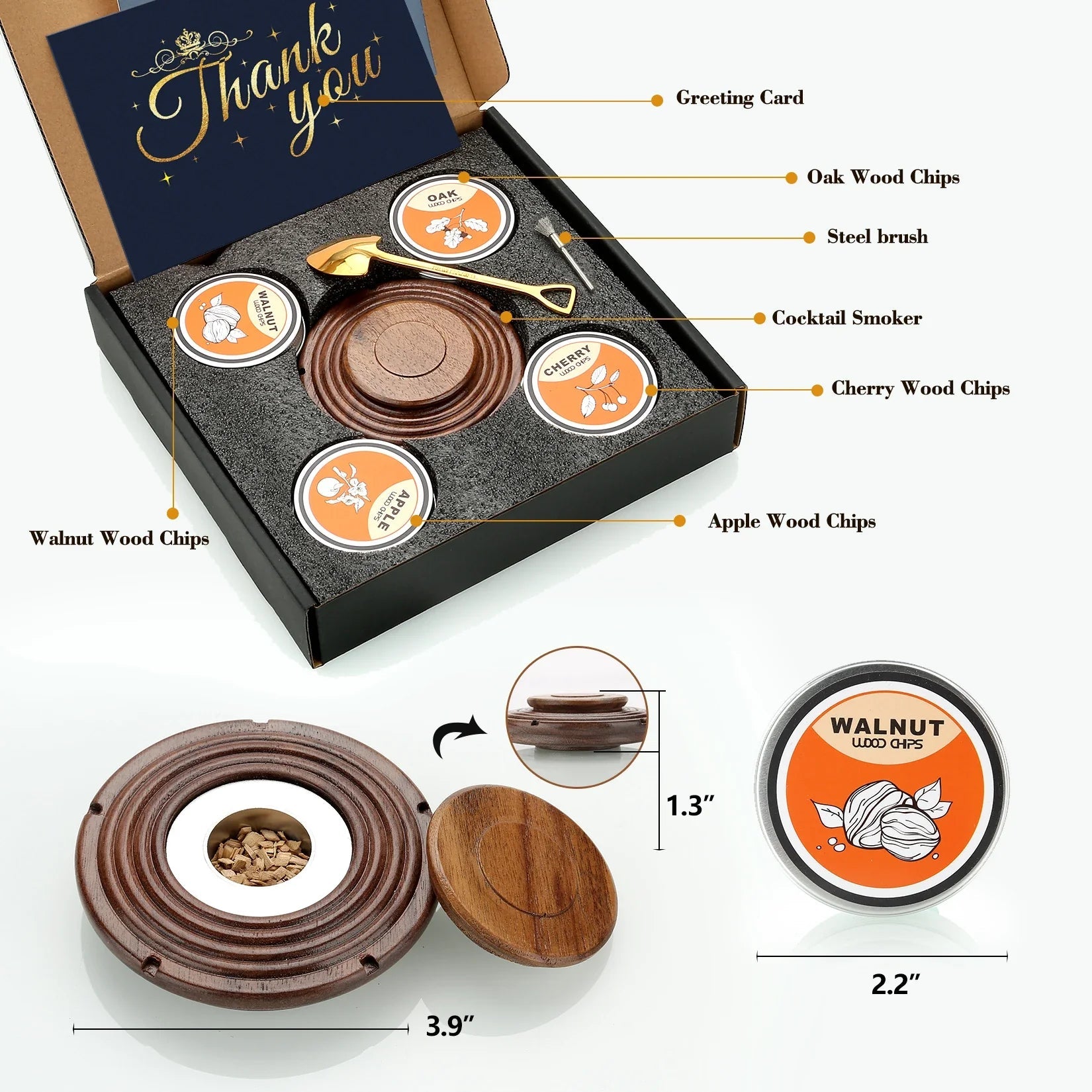 Cocktail Smoker Kit — Old Fashioned Whiskey Smoker Drinks Kit & Cocktail Accessories - GiftMira