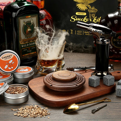 Cocktail Smoker Kit — Old Fashioned Whiskey Smoker Drinks Kit & Cocktail Accessories - GiftMira