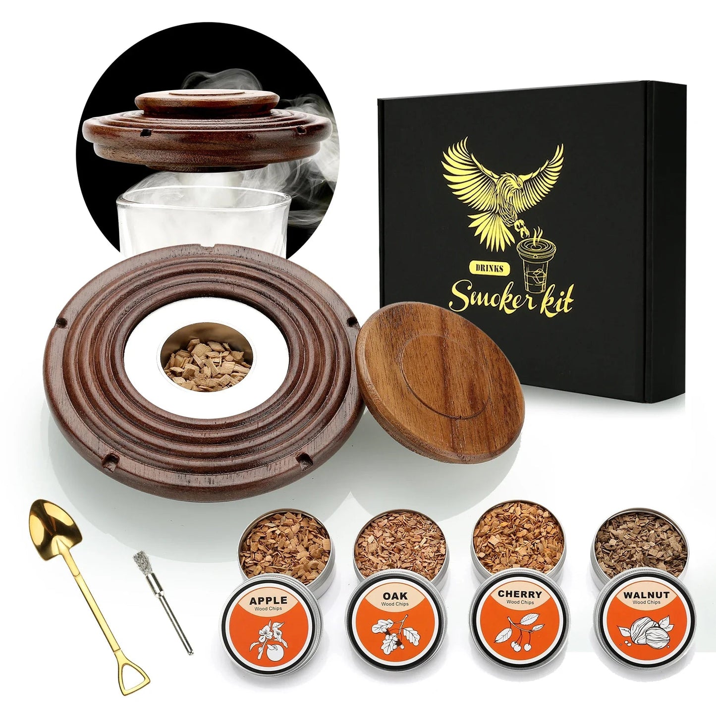 Cocktail Smoker Kit — Old Fashioned Whiskey Smoker Drinks Kit & Cocktail Accessories - GiftMira