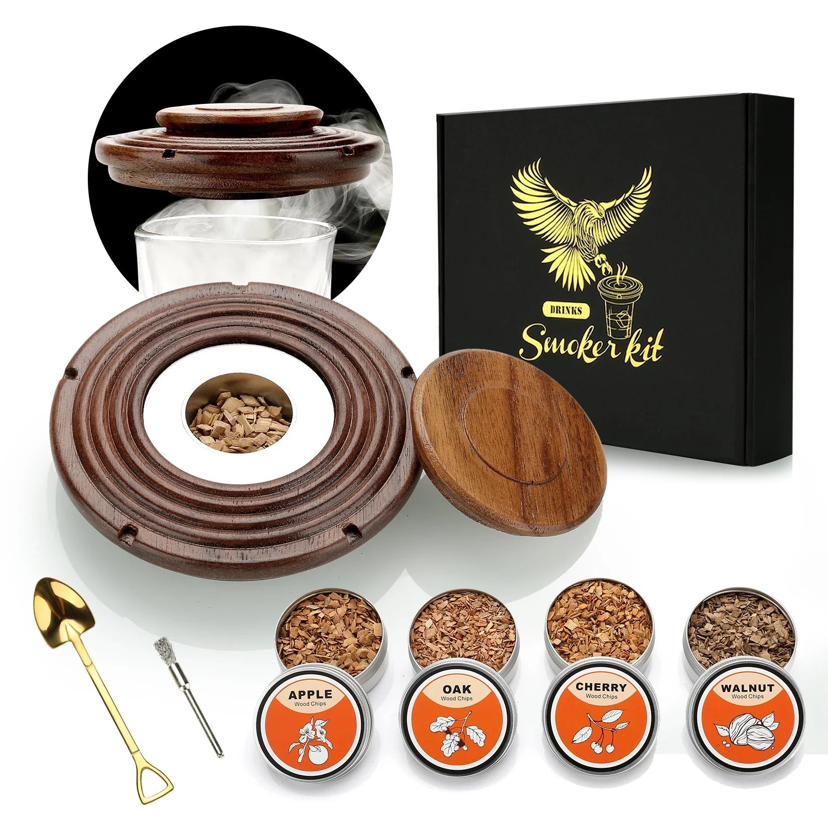 Cocktail Smoker Kit — Old Fashioned Whiskey Smoker Drinks Kit & Cocktail Accessories - GiftMira