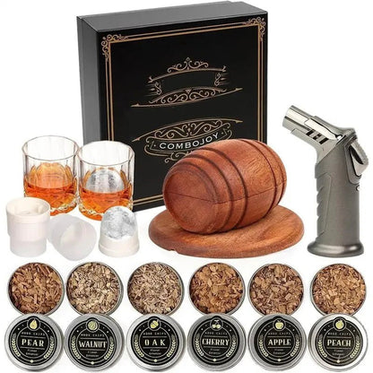 Cocktail Smoker Kit with Torch – Oak Smoke Top, 6 Wood Chip Flavors, Whiskey Bourbon Gift Set - GiftMira