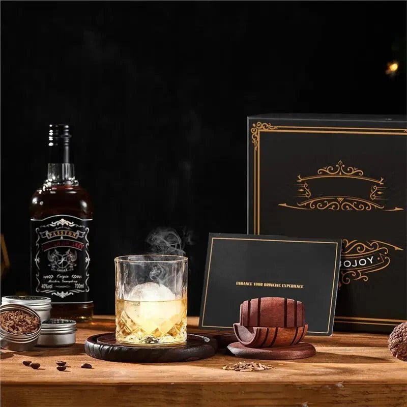 Cocktail Smoker Kit with Torch – Oak Smoke Top, 6 Wood Chip Flavors, Whiskey Bourbon Gift Set - GiftMira
