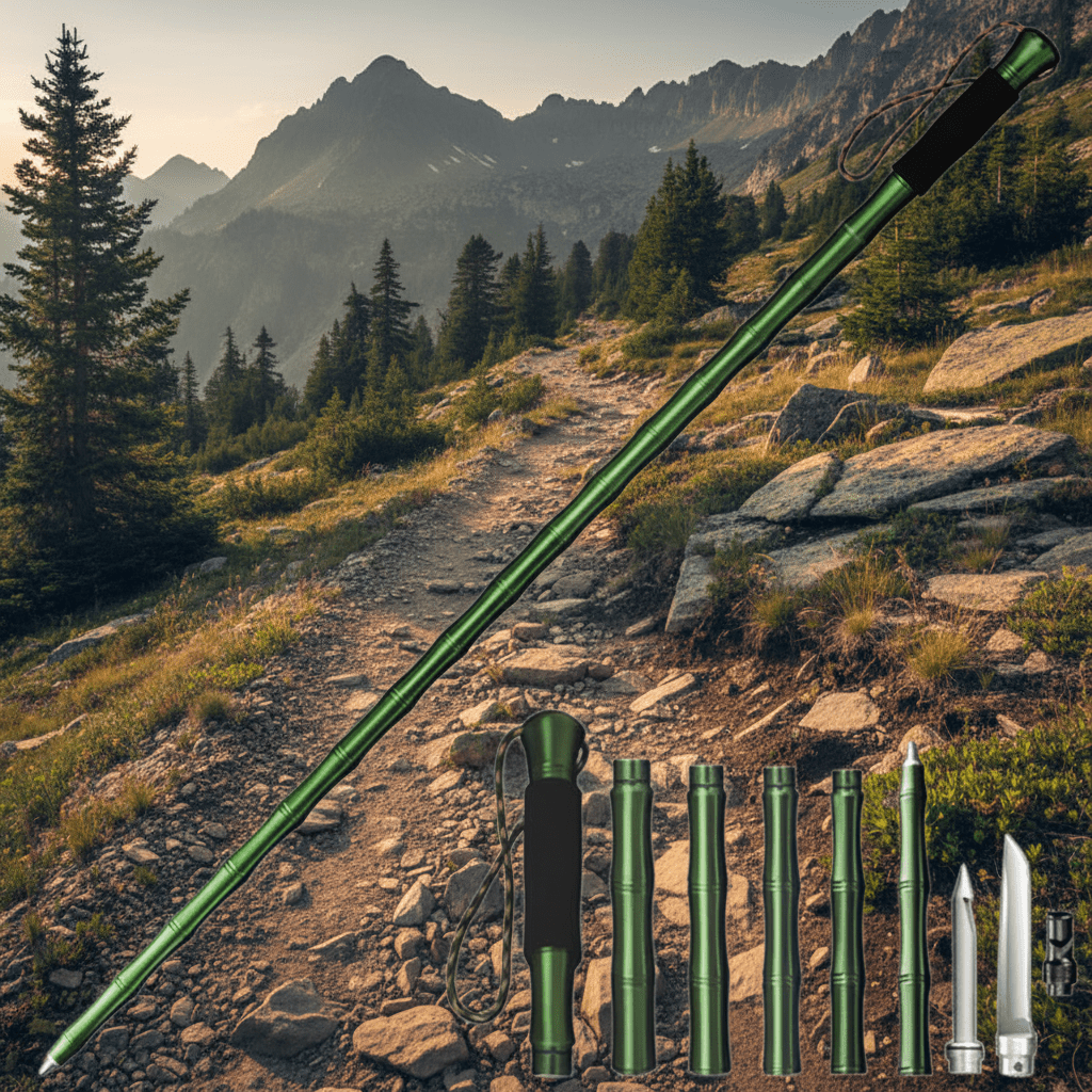 Collapsible Folding Walking Stick – Lightweight Multi - Function Hiking & Trekking Pole - GiftMira