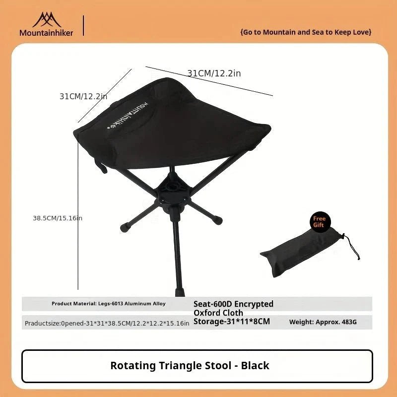 Compact Camping Chair Portable Folding Lightweight – Telescoping Seat Folds to Bottle Size 300lb - GiftMira
