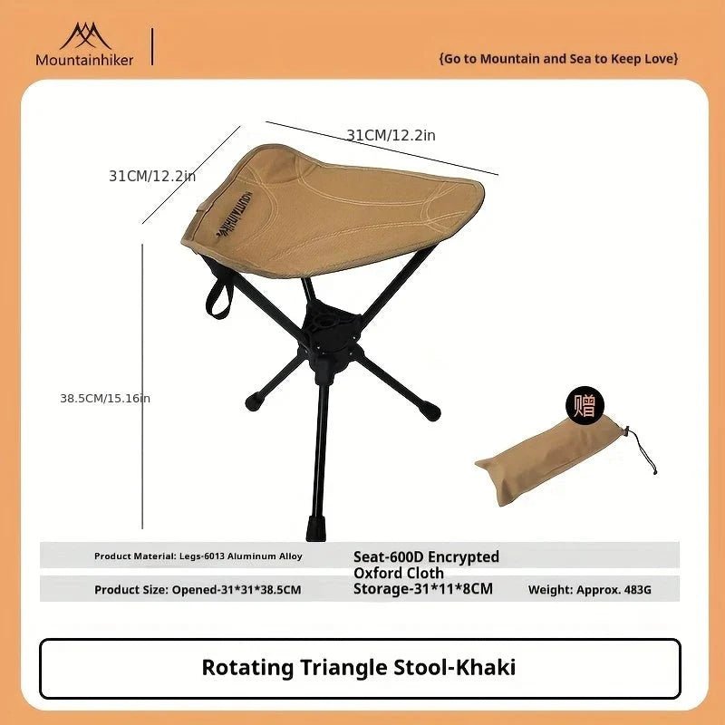 Compact Camping Chair Portable Folding Lightweight – Telescoping Seat Folds to Bottle Size 300lb - GiftMira