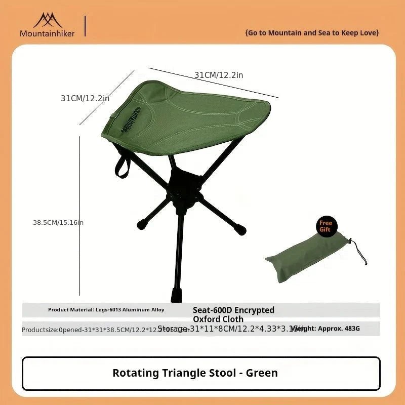 Compact Camping Chair Portable Folding Lightweight – Telescoping Seat Folds to Bottle Size 300lb - GiftMira