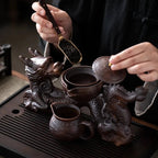 Creative Magnetic Rotating Water - Conducting, Semi - Automatic Dragon Tea Set - GiftMira