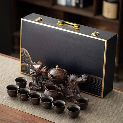Creative Magnetic Rotating Water - Conducting, Semi - Automatic Dragon Tea Set - GiftMira