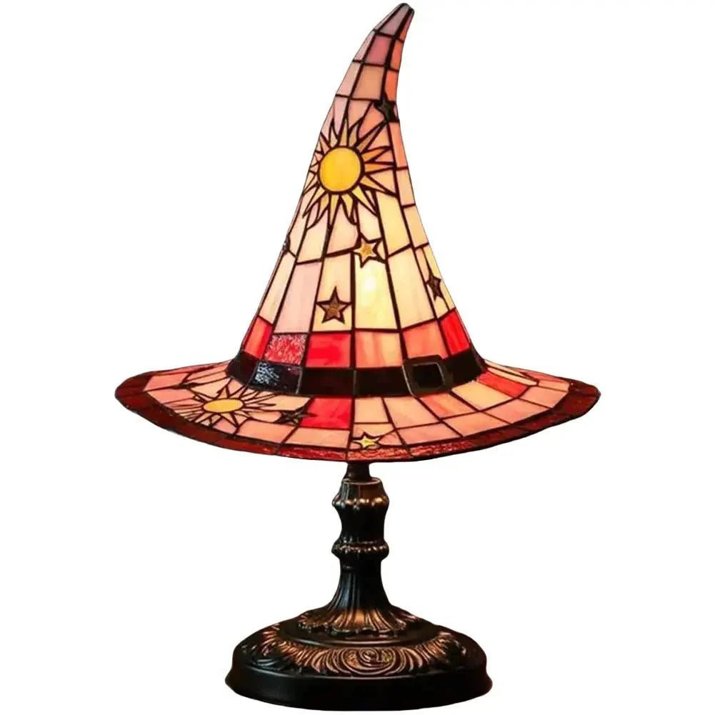 Creative Stained Glass Witch USB Hat Lamp - GiftMira