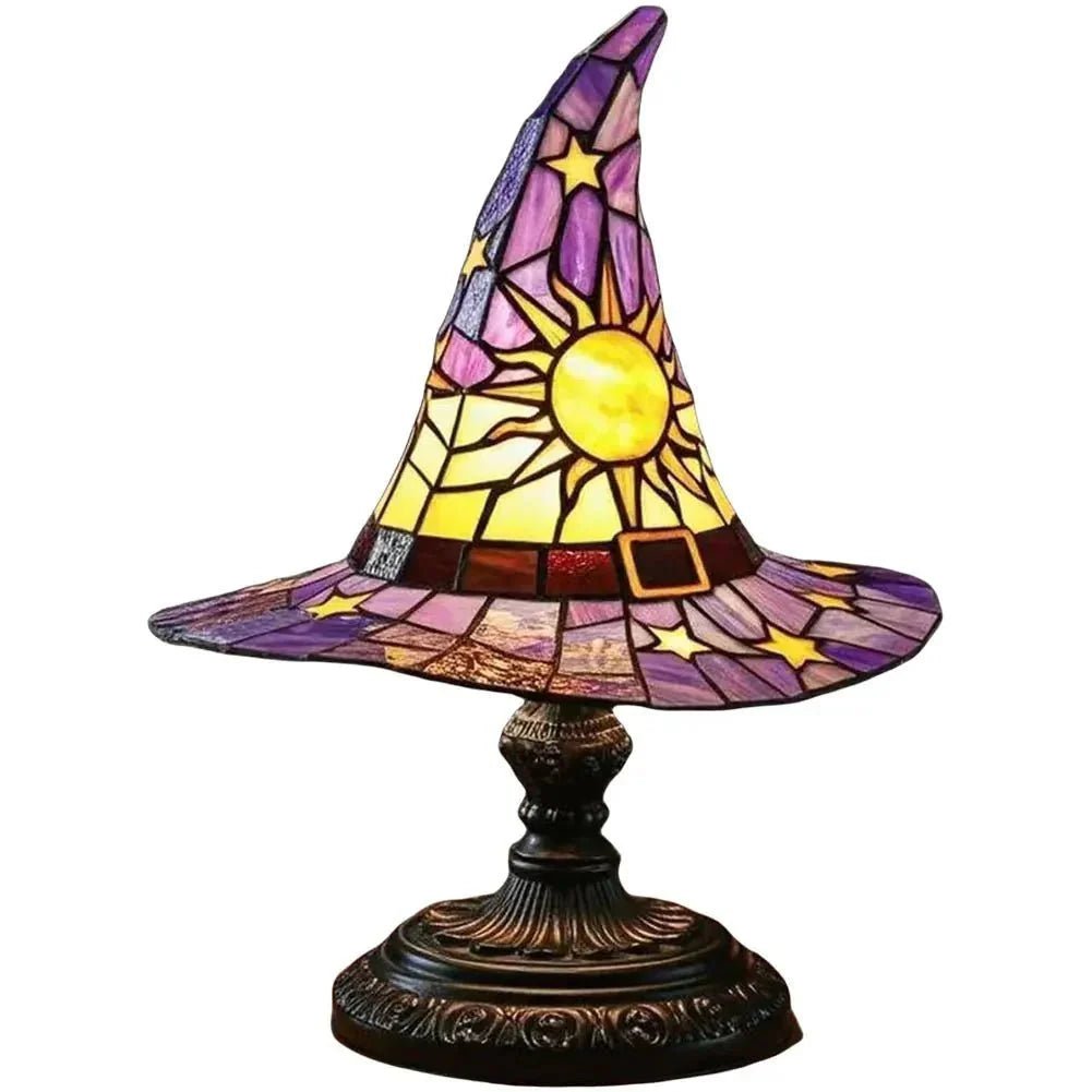 Creative Stained Glass Witch USB Hat Lamp - GiftMira