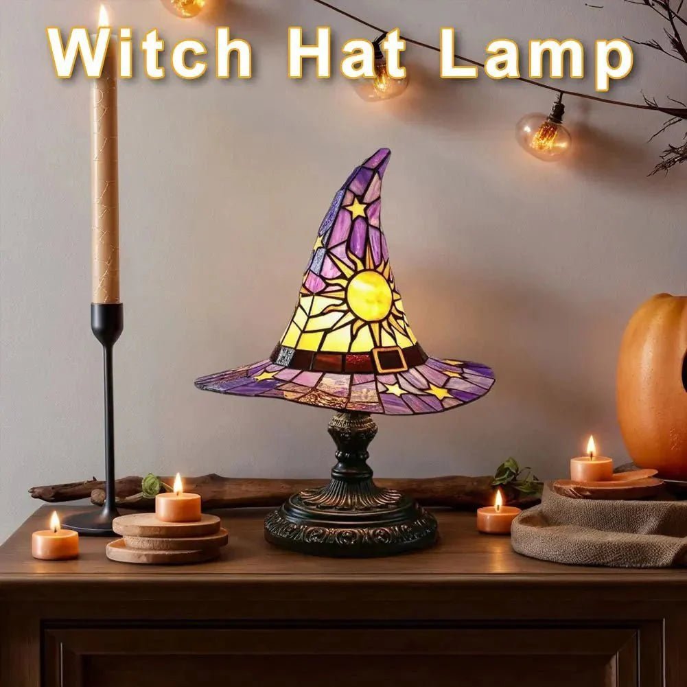 Creative Stained Glass Witch USB Hat Lamp - GiftMira