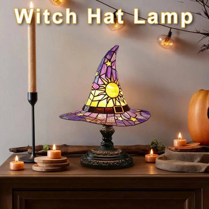 Creative Stained Glass Witch USB Hat Lamp - GiftMira