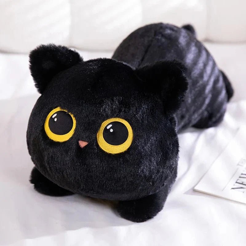 Cute Black Cat Plush Toy - Kawaii Cuddly Pillow Cushion - GiftMira