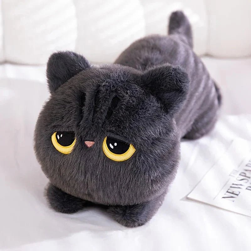 Cute Black Cat Plush Toy - Kawaii Cuddly Pillow Cushion - GiftMira