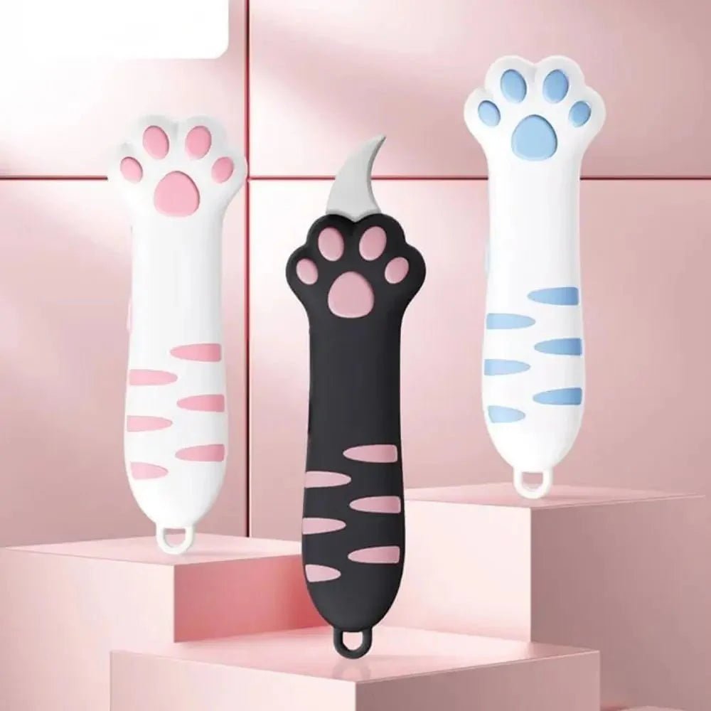 Cute Cat Paw Sharp Box Cutter: Mini Portable Cat Claw Utility Knife - GiftMira