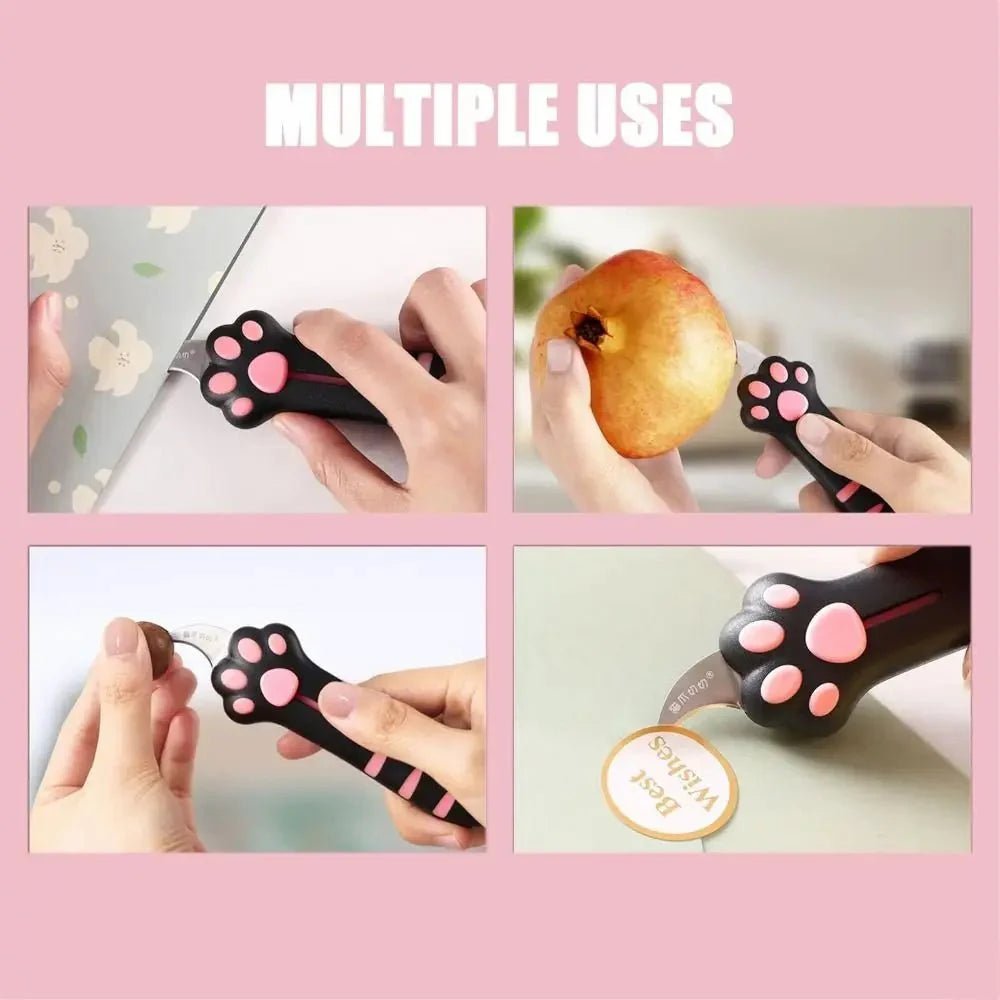 Cute Cat Paw Sharp Box Cutter: Mini Portable Cat Claw Utility Knife - GiftMira