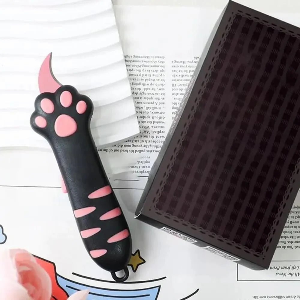 Cute Cat Paw Sharp Box Cutter: Mini Portable Cat Claw Utility Knife - GiftMira