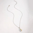 Cute Two - Tone Girl Hugging Dog Necklace | Handcrafted Pet Lover Pendant - GiftMira