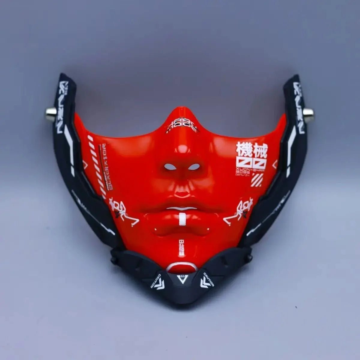 Cyberpunk Half Face Mechanical Mask – Red | Cosplay & Halloween Costume Prop - GiftMira