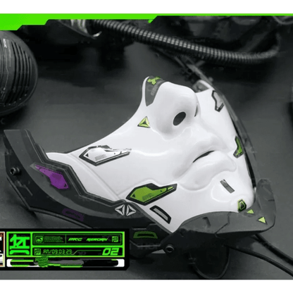 Cyberpunk Half Face Mechanical Mask – Red | Cosplay & Halloween Costume Prop - GiftMira