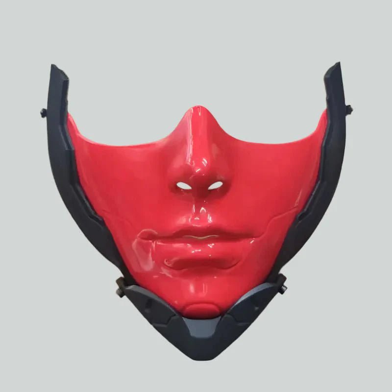 Cyberpunk Half Face Mechanical Mask – Red | Cosplay & Halloween Costume Prop - GiftMira