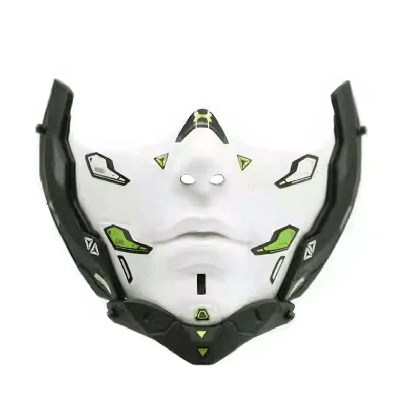 Cyberpunk Half Face Mechanical Mask – Red | Cosplay & Halloween Costume Prop - GiftMira