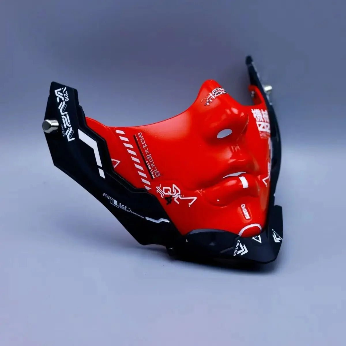 Cyberpunk Half Face Mechanical Mask – Red | Cosplay & Halloween Costume Prop - GiftMira