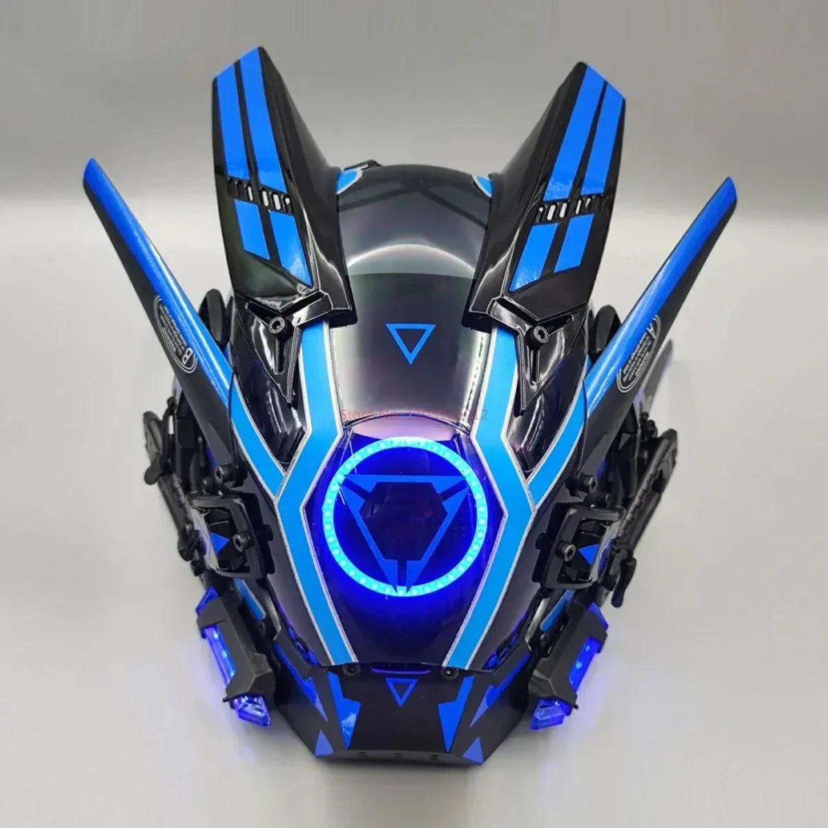 Cyberpunk Helmet Shinobi Mask: Robot Samurai Armor with LED Light - GiftMira