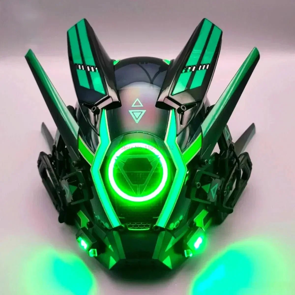 Cyberpunk Helmet Shinobi Mask: Robot Samurai Armor with LED Light - GiftMira