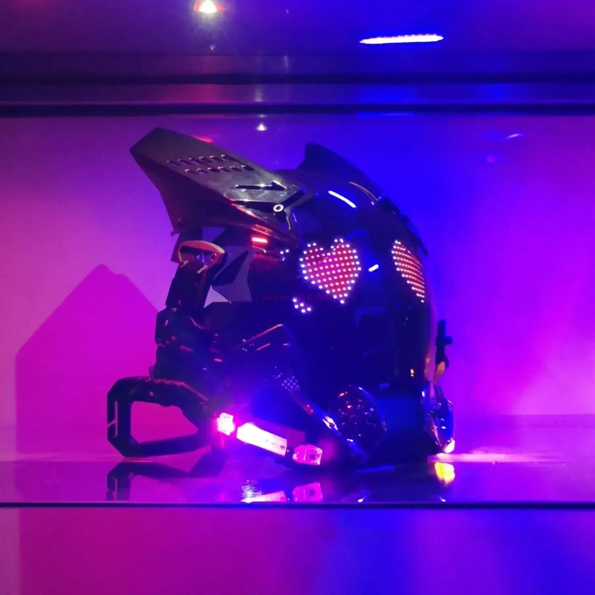 Cyberpunk Helmet Shinobi Mask: Robot Samurai Armor with LED Light - GiftMira