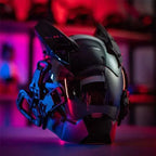 Cyberpunk Helmet Shinobi Mask: Robot Samurai Armor with LED Light - GiftMira
