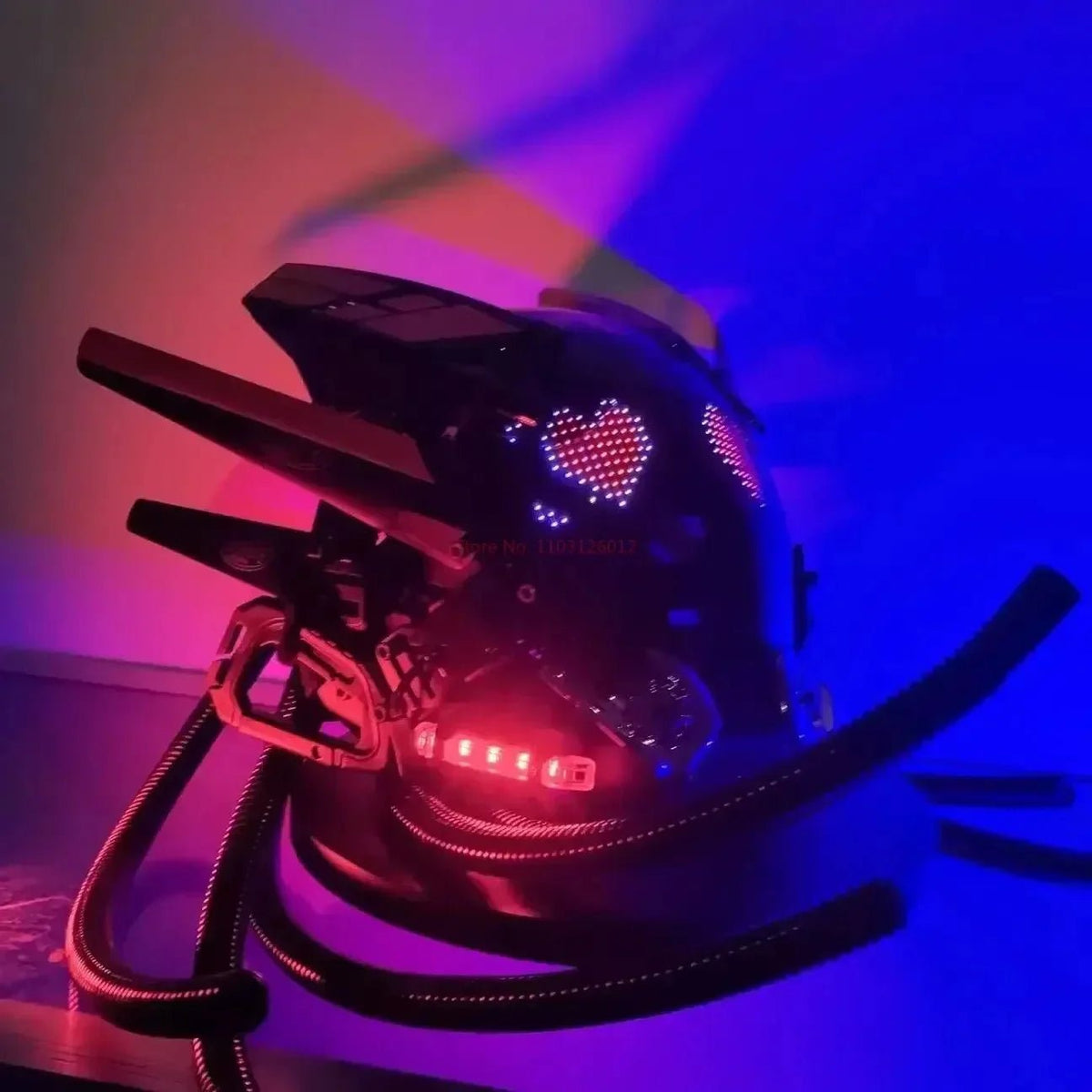 Cyberpunk Helmet Shinobi Mask: Robot Samurai Armor with LED Light - GiftMira