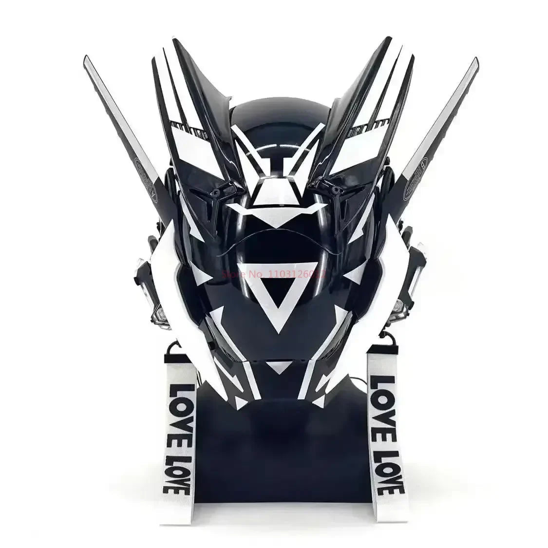 Cyberpunk Helmet Shinobi Mask: Robot Samurai Armor with LED Light - GiftMira
