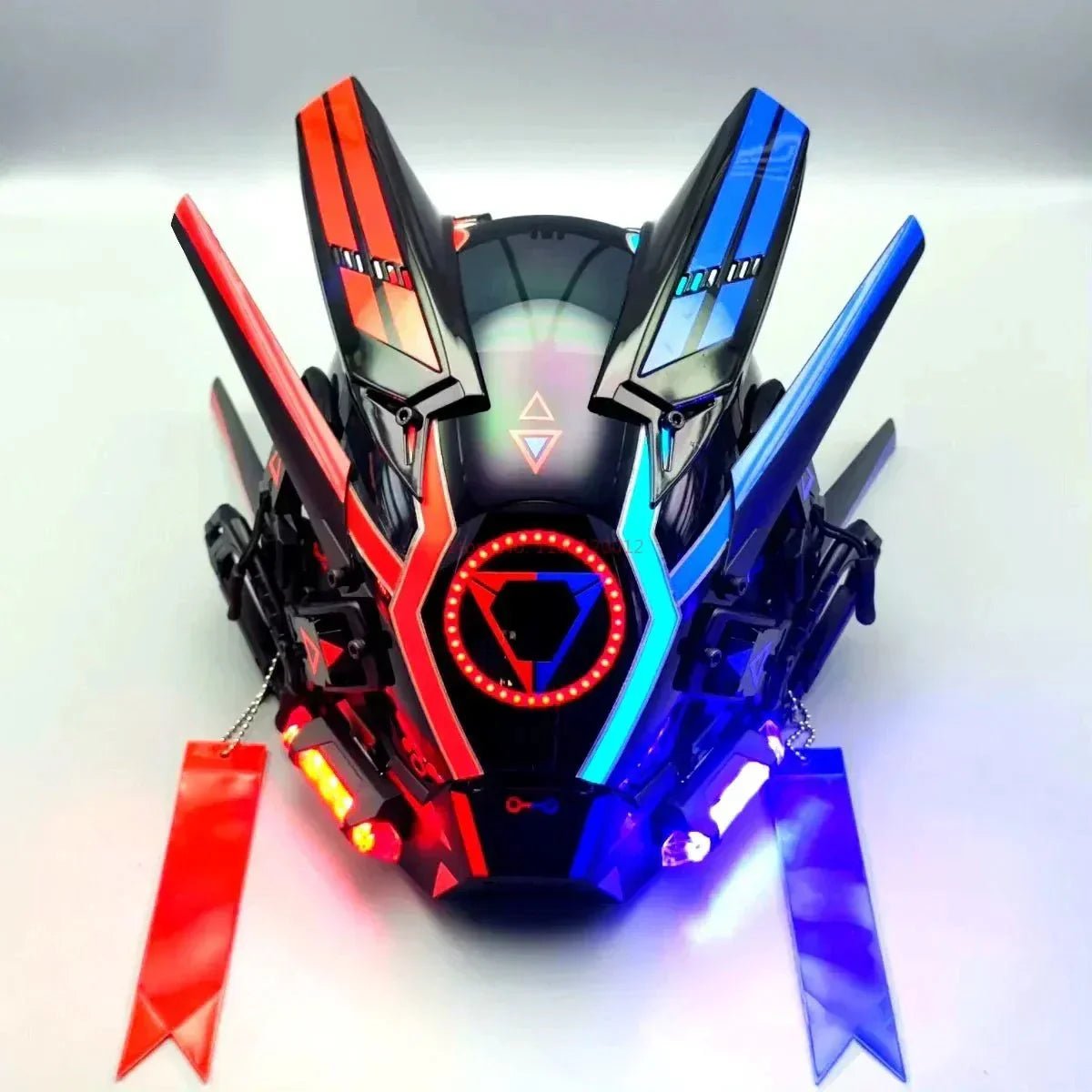 Cyberpunk Helmet Shinobi Mask: Robot Samurai Armor with LED Light - GiftMira