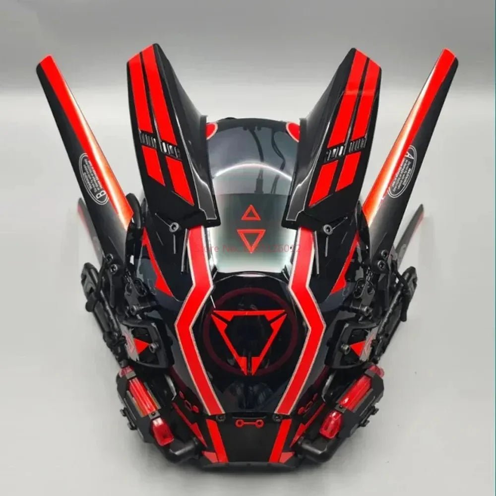 Cyberpunk Helmet Shinobi Mask: Robot Samurai Armor with LED Light - GiftMira