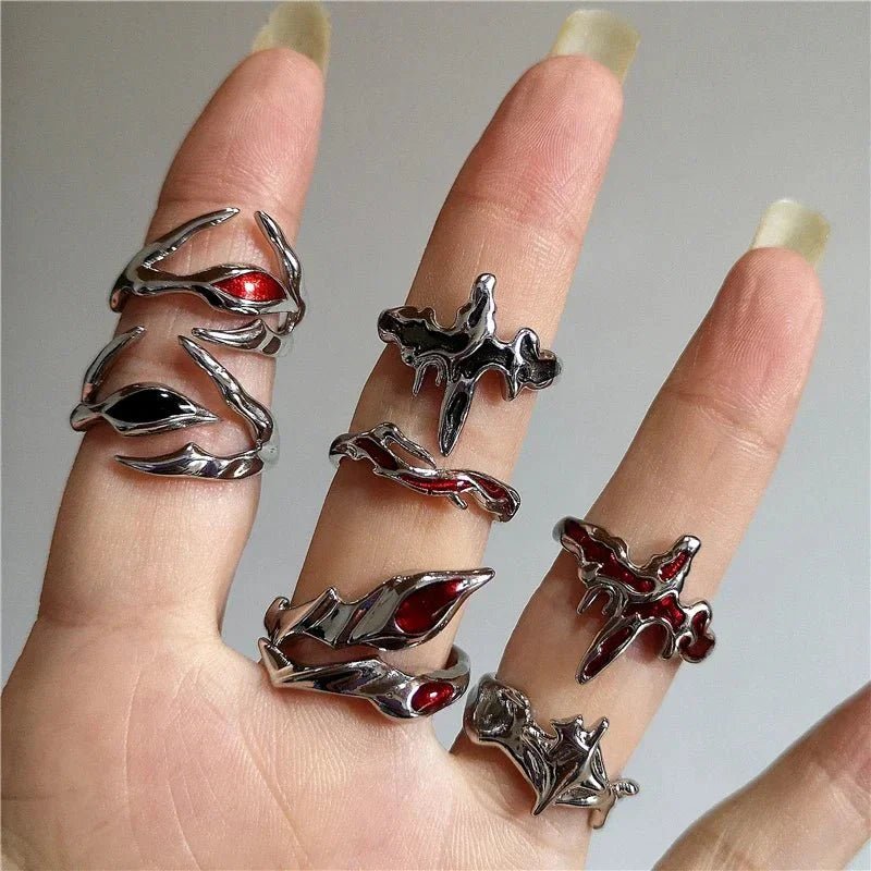 DarkAesthetic™ Gothic Cross Ring | Punk Irregular Y2K Grunge Jewelry - GiftMira