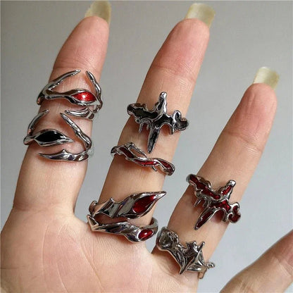 DarkAesthetic™ Gothic Cross Ring | Punk Irregular Y2K Grunge Jewelry - GiftMira