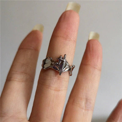 DarkAesthetic™ Gothic Cross Ring | Punk Irregular Y2K Grunge Jewelry - GiftMira