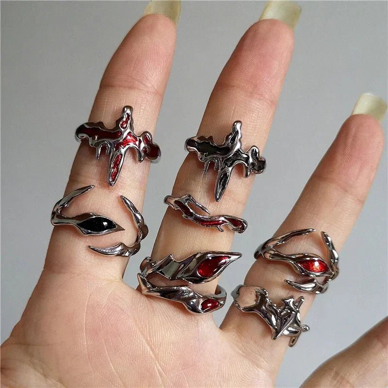 DarkAesthetic™ Gothic Cross Ring | Punk Irregular Y2K Grunge Jewelry - GiftMira