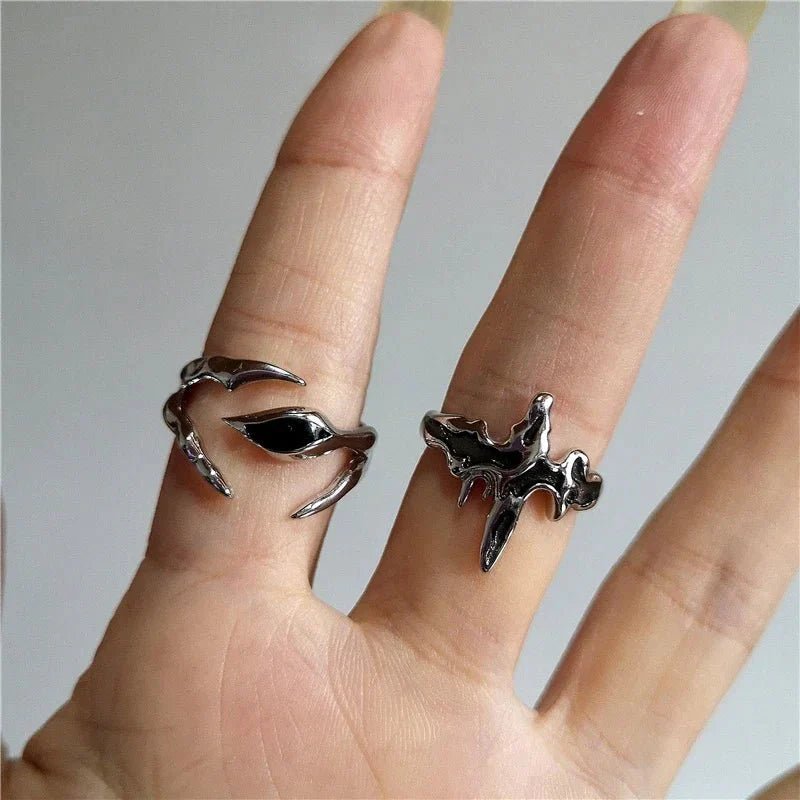 DarkAesthetic™ Gothic Cross Ring | Punk Irregular Y2K Grunge Jewelry - GiftMira