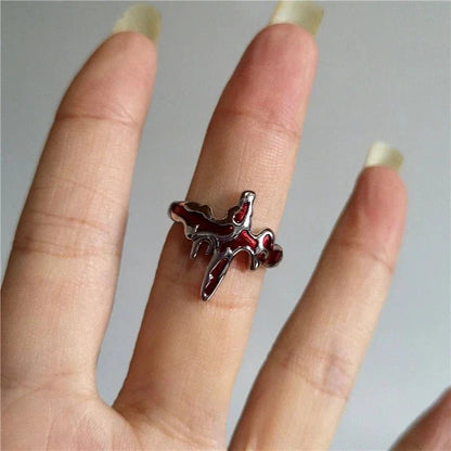 DarkAesthetic™ Gothic Cross Ring | Punk Irregular Y2K Grunge Jewelry - GiftMira