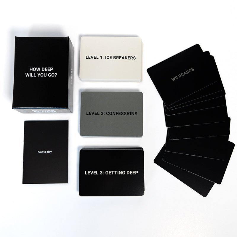 Deep Conversation Card Game 99 Question Cards 3 Levels Date Night Game Night Adults Couples Friends Ages 17+ - GiftMira