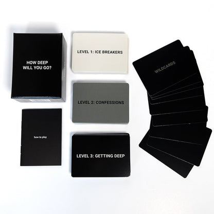 Deep Conversation Card Game 99 Question Cards 3 Levels Date Night Game Night Adults Couples Friends Ages 17+ - GiftMira