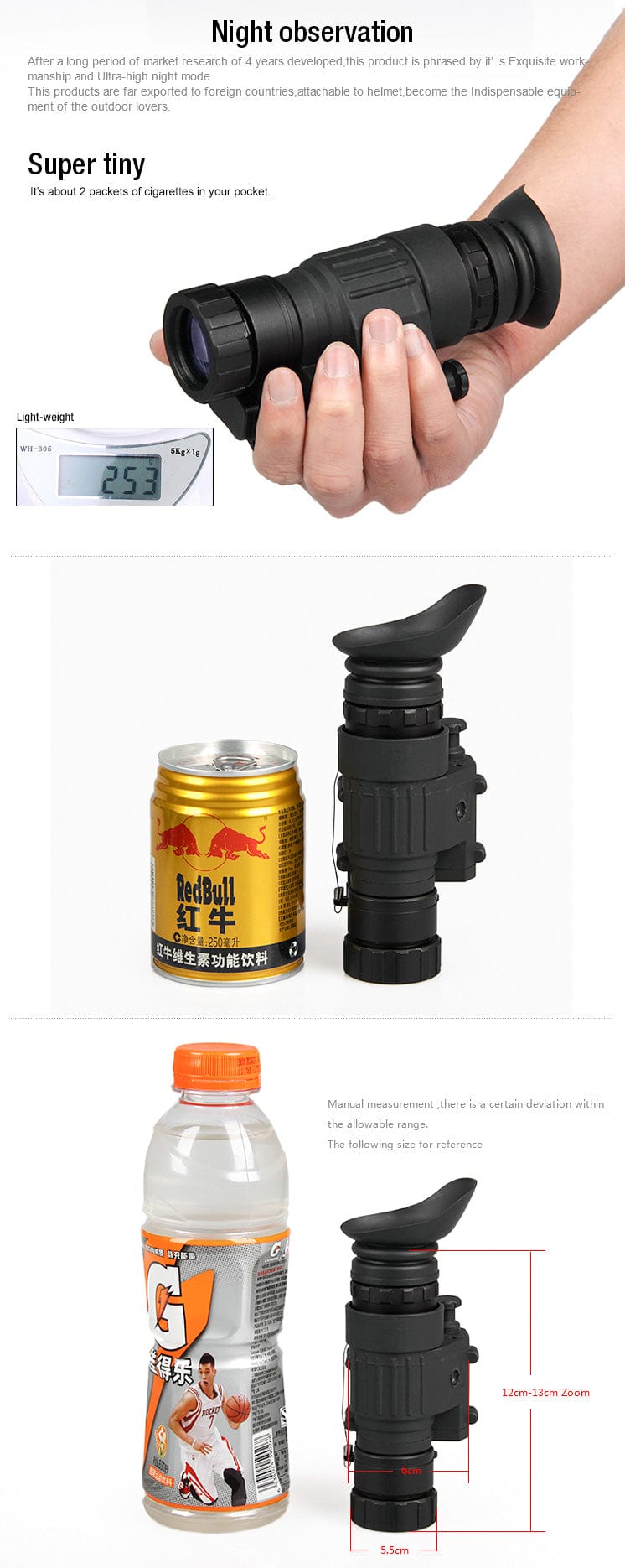 Digital PVS - 14 Style Night Vision Monocular – 2X 28mm, 850nm IR Illuminator - GiftMira