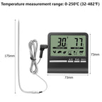 Dual Probe Digital Kitchen Meat Thermometer Touch Screen BBQ Food Temperature Gauge with Timer - GiftMira
