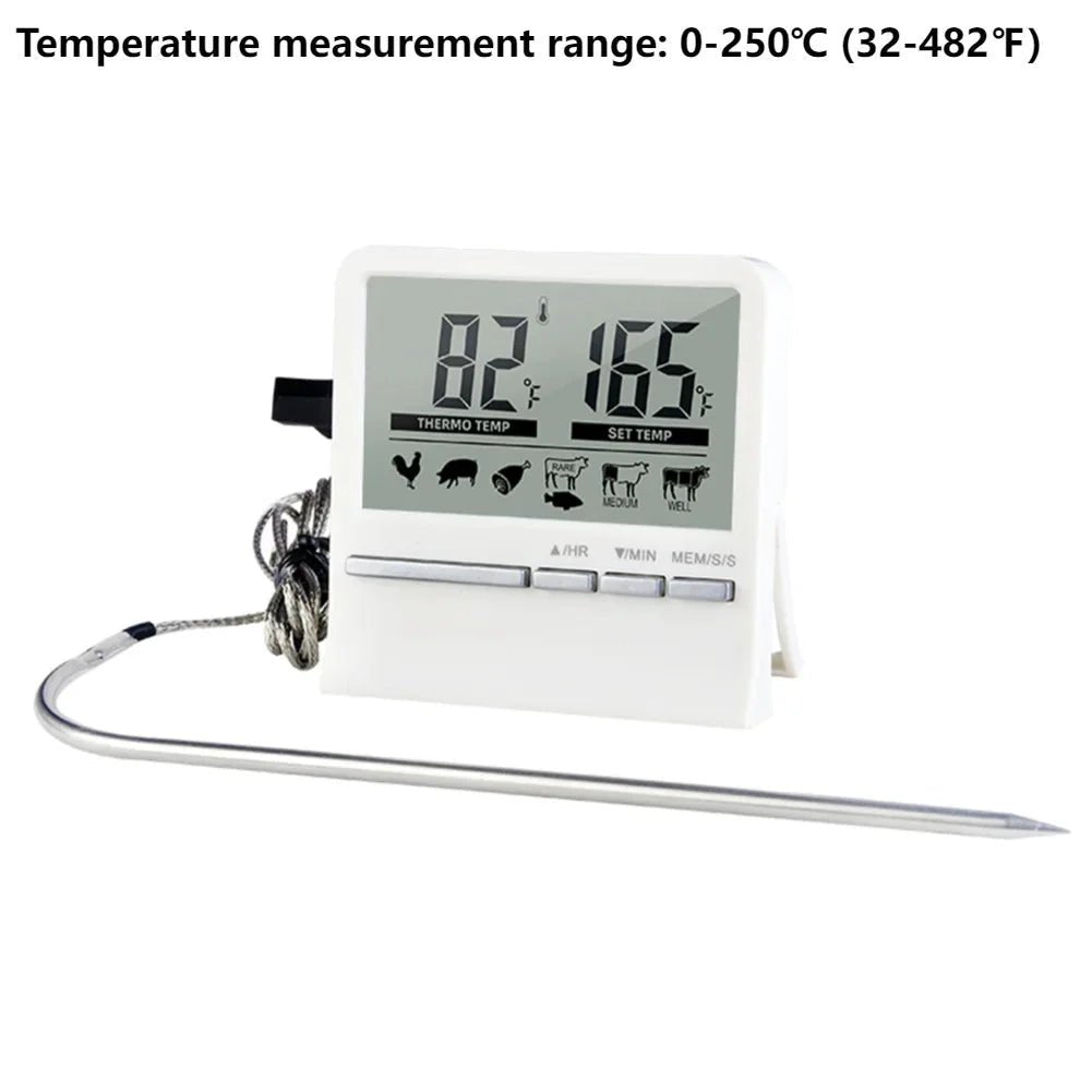 Dual Probe Digital Kitchen Meat Thermometer Touch Screen BBQ Food Temperature Gauge with Timer - GiftMira