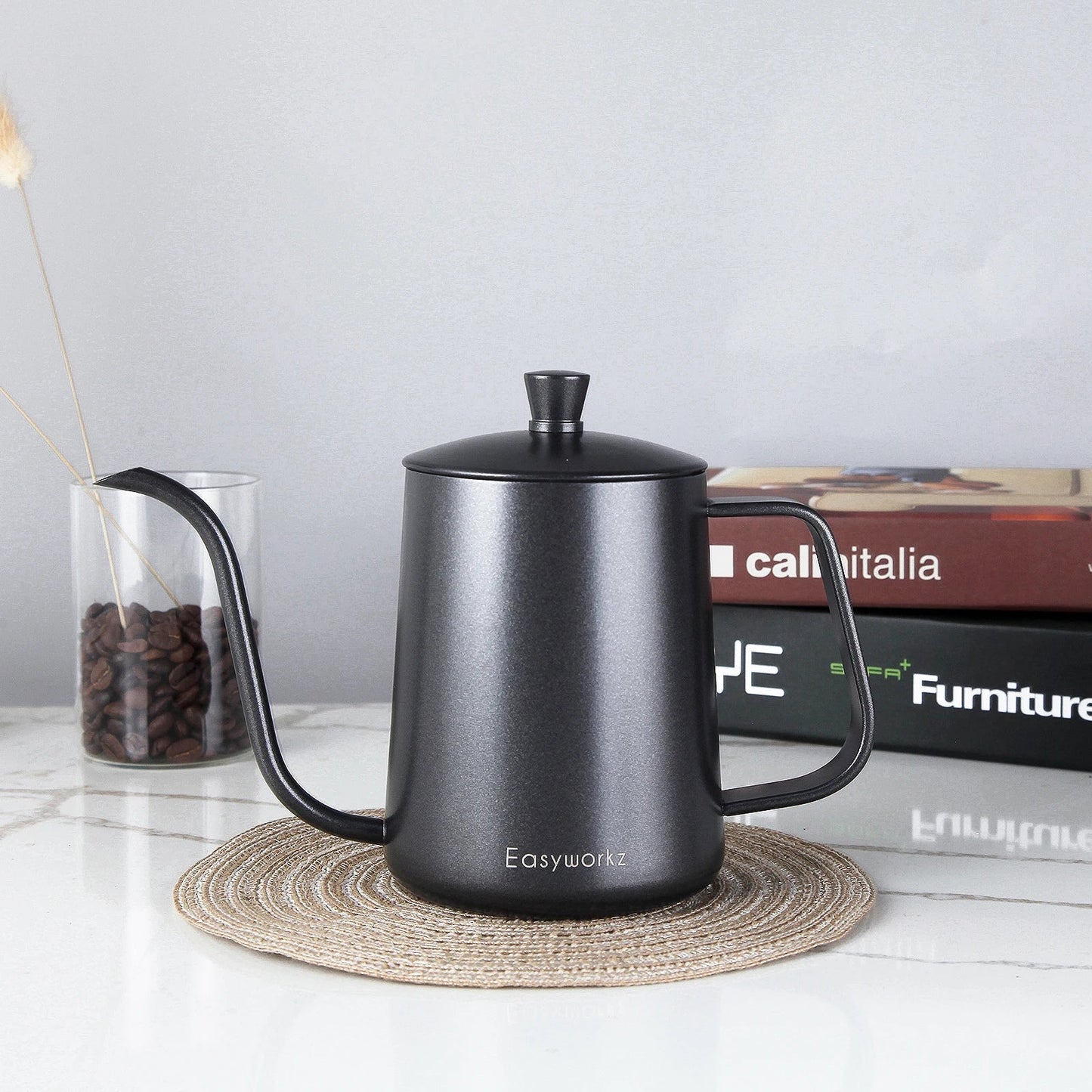 Easyworkz Gage Gooseneck Stainless Steel Pour Over Coffee Kettle - Coffee Pot With Long Narrow Spout - GiftMira