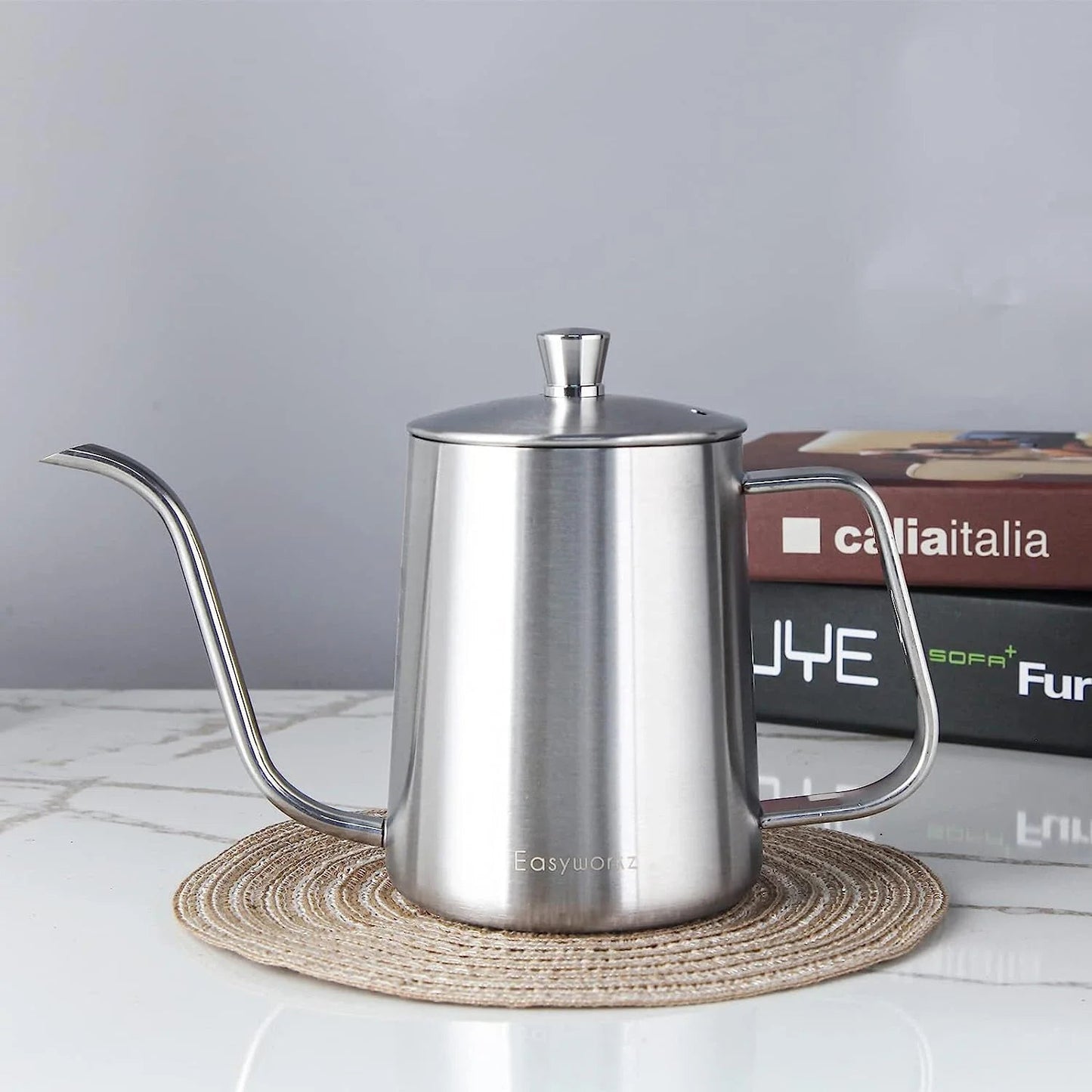 Easyworkz Gage Gooseneck Stainless Steel Pour Over Coffee Kettle - Coffee Pot With Long Narrow Spout - GiftMira