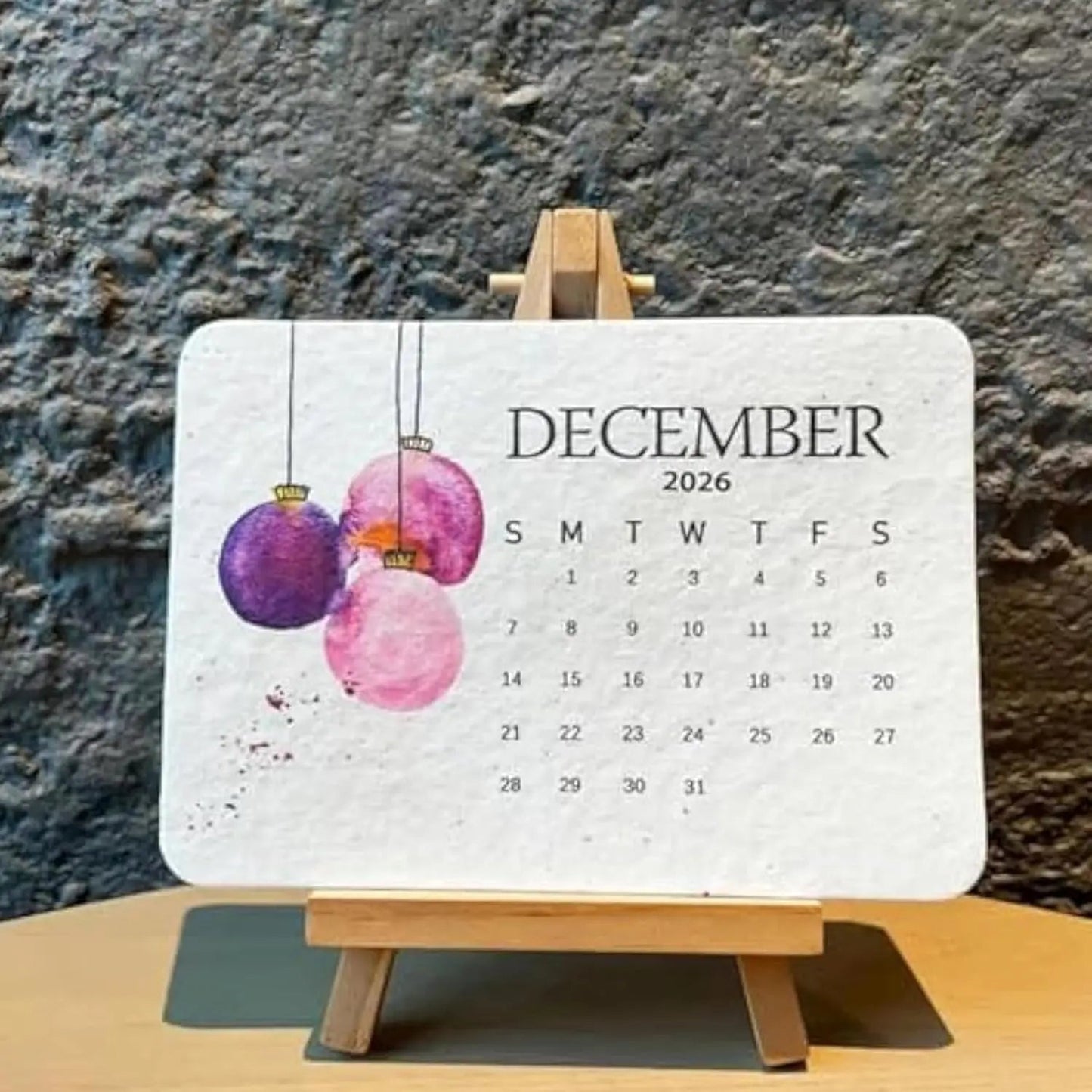 Eco - Friendly Plantable Seed Calendar 2026 – 12 Month Biodegradable Wildflower Planner with Stand - GiftMira