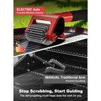 Electric Grill Brush Rechargeable 650RPM Spinning LED Stainless Steel Cordless BBQ Cleaner Outdoor - GiftMira